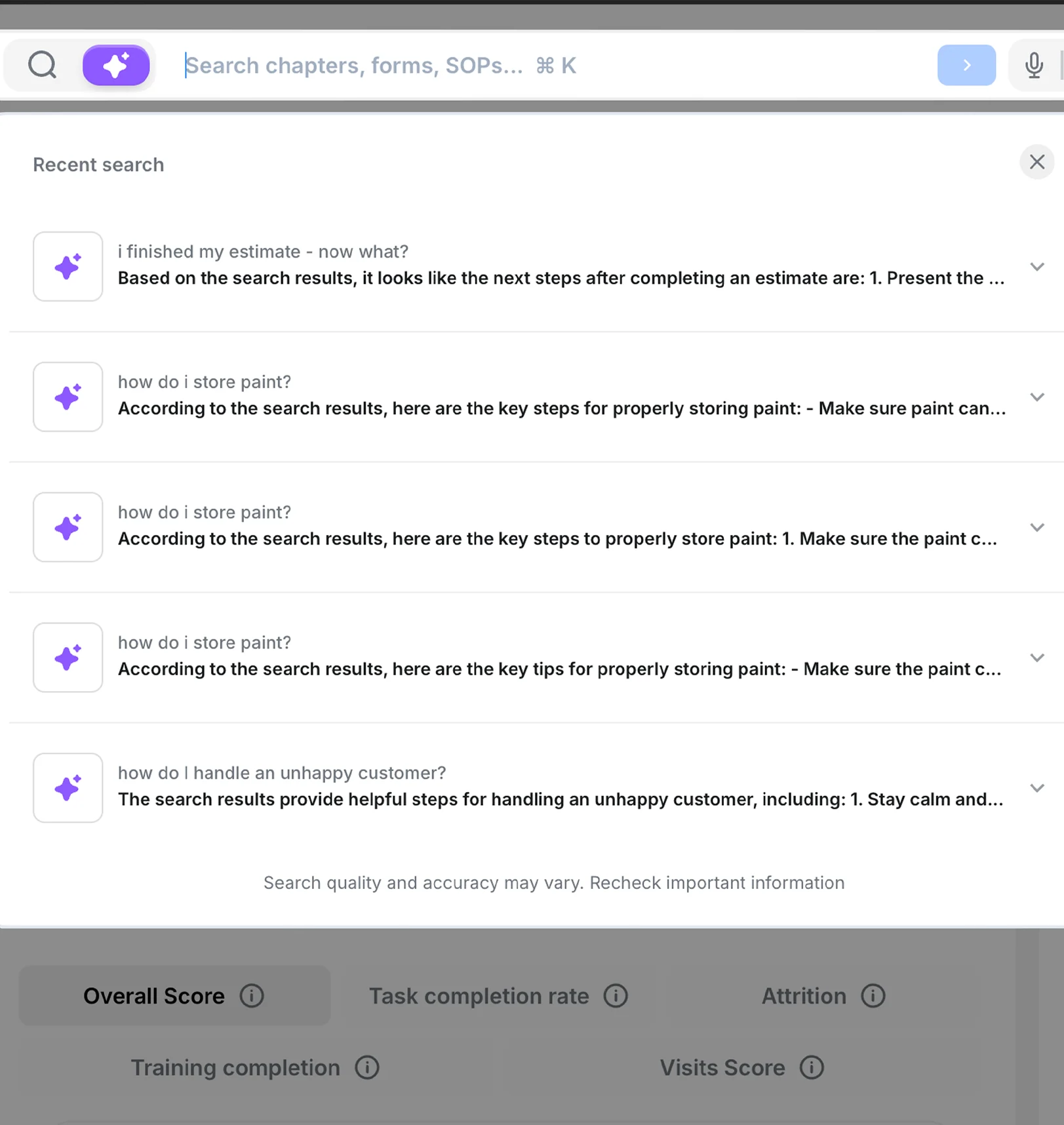 AI Search in the Delightree web app.