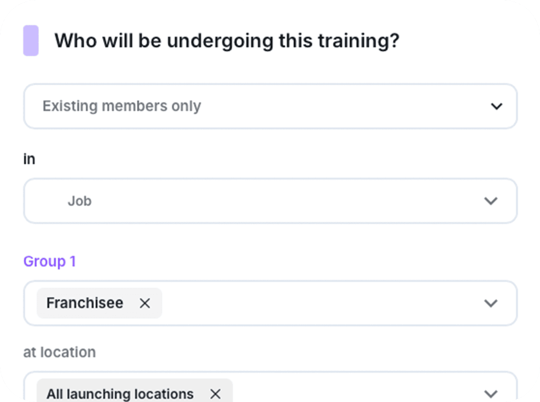 Delightree training assigned by role and location
