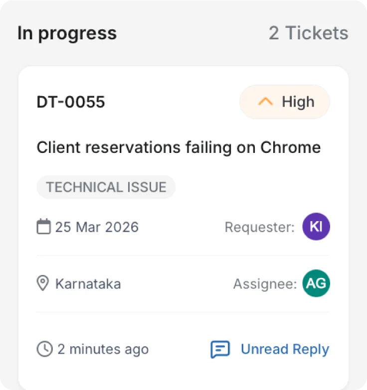 Routing a support ticket to the right assignee in Delightree.